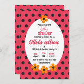 LADY BUG BABY SHOWER UITNODIGING (Voorkant / Achterkant)