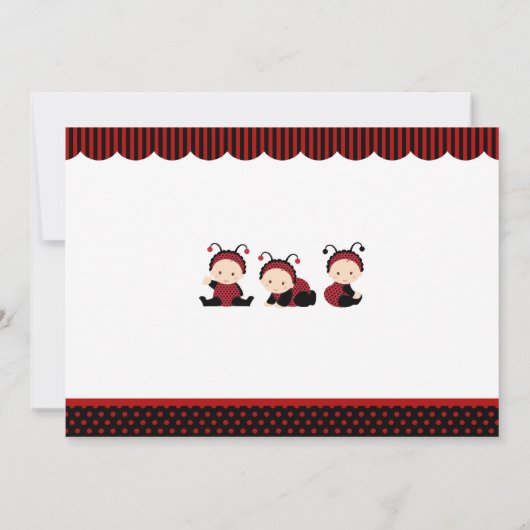 Lady Bug Baby shower Uitnodiging (Achterkant)