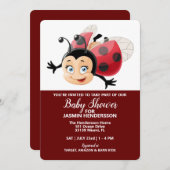 Lady Bug - Baby shower, uitnodiging (Voorkant / Achterkant)
