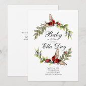 Lady Bug Baby shower Uitnodiging (Voorkant / Achterkant)