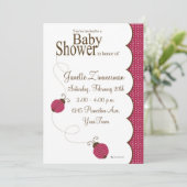 Lady Bug Baby shower Uitnodiging (Staand voorkant)
