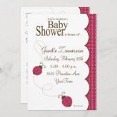 Lady Bug Baby shower Uitnodiging (Voorkant / Achterkant)