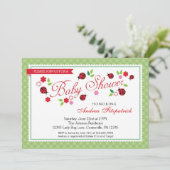 Lady Bug Baby shower Uitnodiging (Staand voorkant)