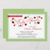 Lady Bug Baby shower Uitnodiging (Voorkant / Achterkant)