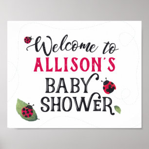 Lady Bug Baby shower Welkomstteken Poster