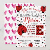 Lady bug Birthday Invitation Kaart (Voorkant / Achterkant)