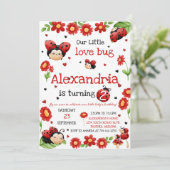 Lady Bug Birthday Invitation Kaart (Staand voorkant)