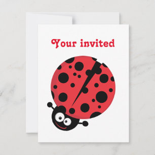 Lady Bug Birthday Invite Kaart