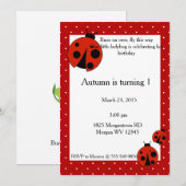 Lady Bug Birthday Kaart (Voorkant / Achterkant)