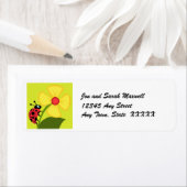 Lady Bug Bloem Retouradres Label (Insitu)