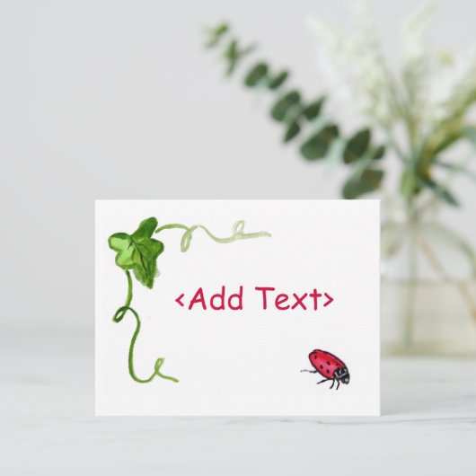 Lady Bug Briefkaart (Staand voorkant)