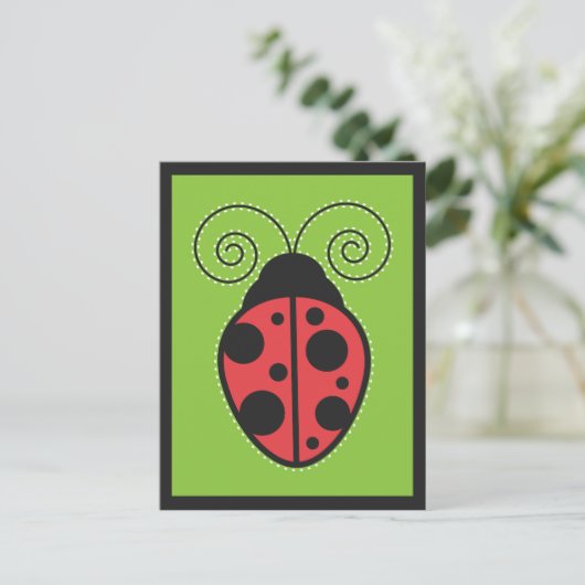 Lady Bug Briefkaart (Staand voorkant)