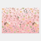 Lady Bug Butterfly Toad Gnome Fairies Garden Pink Inpakpapier Vel (Voorkant 2)