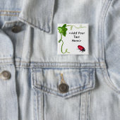 Lady Bug-Button Vierkante Button 5,1 Cm (In situ)