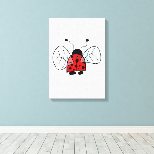 Lady bug canvas afdruk (Insitu (Houten vloer))