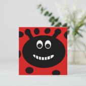 Lady Bug Childrens Birthday Party Kaart (Staand voorkant)