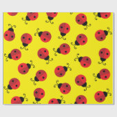 Lady Bug Cute 1st Birthday Party Cadeaupapier (Vlak)