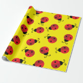 Lady Bug Cute 1st Birthday Party Cadeaupapier (Uitgerold)