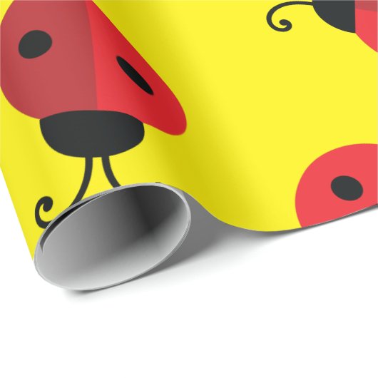 Lady Bug Cute 1st Birthday Party Cadeaupapier (Rol Hoek)