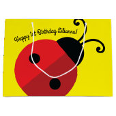 Lady Bug Cute 1st Birthday Party Groot Cadeauzakje (Voorkant)