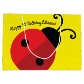 Lady Bug Cute 1st Birthday Party Groot Cadeauzakje (Achterkant)