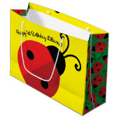 Lady Bug Cute 1st Birthday Party Groot Cadeauzakje (Voorkant Gekanteld)