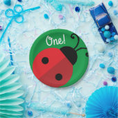 Lady Bug Cute 1st Birthday Party Papieren Bordje (Feest)