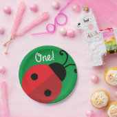 Lady Bug Cute 1st Birthday Party Papieren Bordje (Feest)