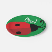 Lady Bug Cute 1st Birthday Party Papieren Bordje (Gekanteld)