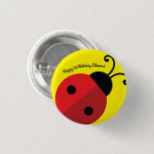 Lady Bug Cute 1st Birthday Party Ronde Button 3,2 Cm (Voorkant /achterkant)