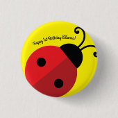 Lady Bug Cute 1st Birthday Party Ronde Button 3,2 Cm (Voorkant)