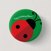 Lady Bug Cute 1st Birthday Party Ronde Button 3,2 Cm (Voorkant)