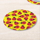 Lady Bug Cute 1st Birthday Party Ronde Kartonnen Onderzetter