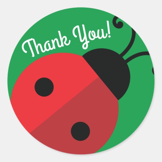 Lady Bug Cute 1st Birthday Party Ronde Sticker (Voorkant)