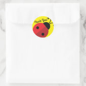 Lady Bug Cute 1st Birthday Party Ronde Sticker (Tas)
