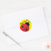 Lady Bug Cute 1st Birthday Party Ronde Sticker (Envelop)