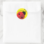 Lady Bug Cute 1st Birthday Party Ronde Sticker (Tas)