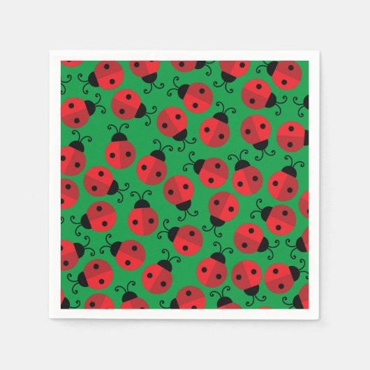 Lady Bug Cute 1st Birthday Party Servet (Voorkant)