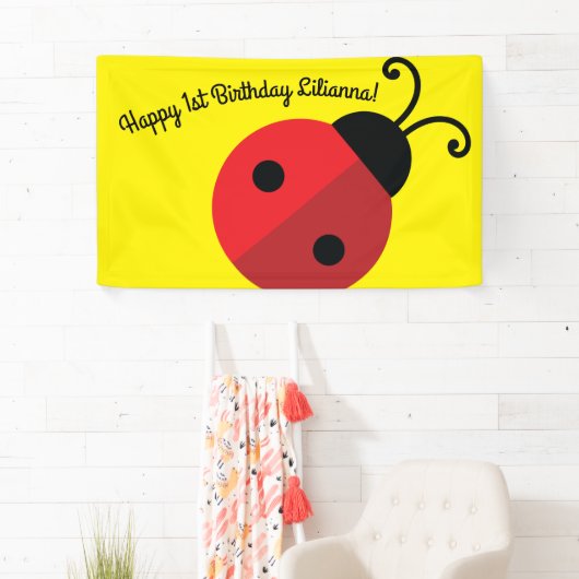 Lady Bug Cute 1st Birthday Party Spandoek (Insitu)