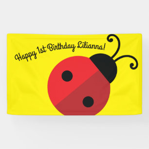 Lady Bug Cute 1st Birthday Party Spandoek