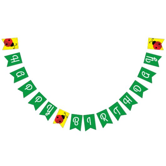 Lady Bug Cute 1st Birthday Party Vlaggetjes (Alle)