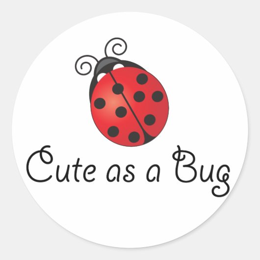 Lady Bug - Cute as a Bug Ronde Sticker (Voorkant)