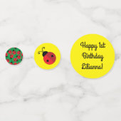 Lady Bug Cute Kids Birthday Party Confetti (Achterkanten)