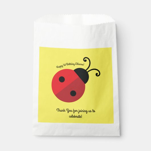 Lady Bug Cute Kind Ladybug Birthday Party Bedankzakje (Voorkant)