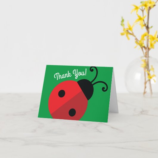 Lady Bug Cute Kind Ladybug Birthday Party Kaart (Gele Bloem)