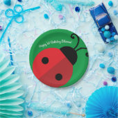 Lady Bug Cute Kind Ladybug Birthday Party Papieren Bordje (Feest)