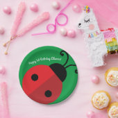 Lady Bug Cute Kind Ladybug Birthday Party Papieren Bordje (Feest)