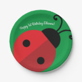 Lady Bug Cute Kind Ladybug Birthday Party Papieren Bordje (Voorkant)