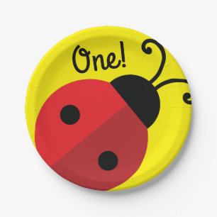 Lady Bug Cute Kind Ladybug Birthday Party Papieren Bordje