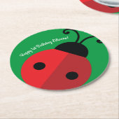 Lady Bug Cute Kind Ladybug Birthday Party Ronde Kartonnen Onderzetter (Gebogen)